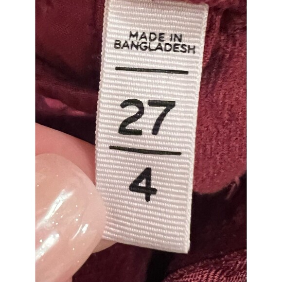 Loft Womens Red Velvet Velour Holiday Event Festive Elegant Pants 4/27 - Picture 6 of 7